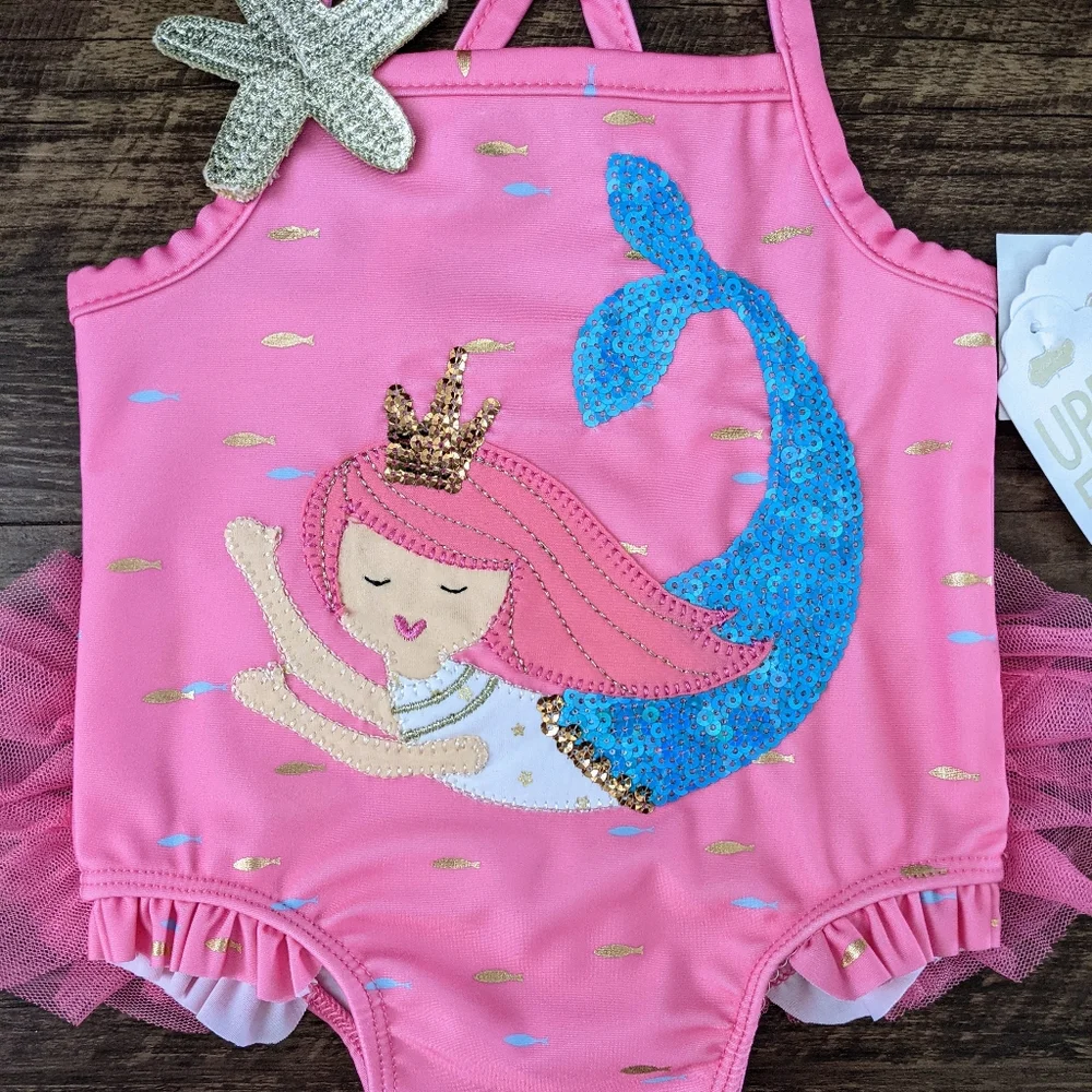 NWT Mud Pie Pink Mermaid Swimsuit